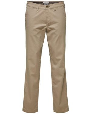 SELECTED Herren Chino Hose Miles Flex - Natur