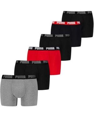 PUMA Herren Boxershort Everyday Boxer Ecom 6Er Pack - Rot