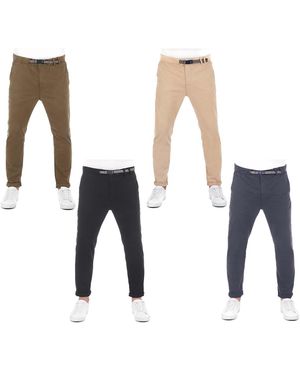 Riverso Herren Chinohose Rivmalte Slim Fit - Blau