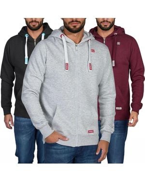 Riverso Sweatjacke Herren Mit Kapuze Reißverschluss Regular Fit Rivnoah - Grau