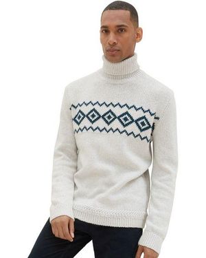 Tom Tailor Herren Rollkragen Pullover Nep Turtleneck - Weiß