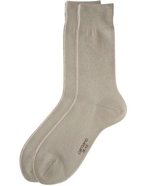 Camano Herren Socken Mercerised Cotton 2Er Pack - Grau