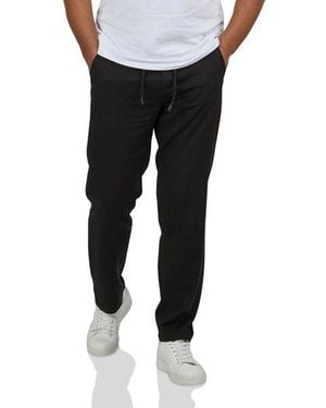 DENIMFY Leinenhose Herren Lang Sommer Elastischer Bund Regular Fit Dfdylan - Schwarz