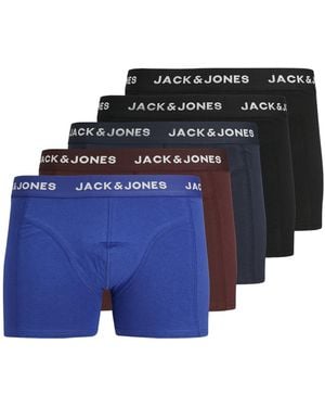 Jack & Jones Herren Boxershort Jacblack Friday Trunks 5Er Pack - Blau