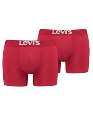 Levi's Herren Boxershort Solid Basic Boxer 2Er Pack - Rot