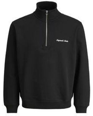 Jack & Jones Herren Sweatshirt Jornorrebro Emb Sweat High Neck - Schwarz