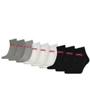 Levi's Quarter Sportsocken Mid Cut Batwing Logo Ecom 9Er Pack - Schwarz