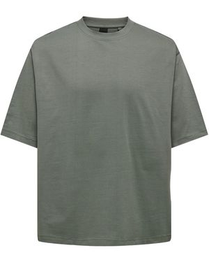 Only & Sons Herren Rundhals T-Shirt Onsmillenium - Grau
