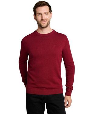 Tom Tailor Herren Rundhals Pullover Basic Crewneck Knit - Rot