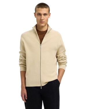 SELECTED Selected Herren Strickjacke Slhteller Fn Relaxed Zip Cardigan - Natur