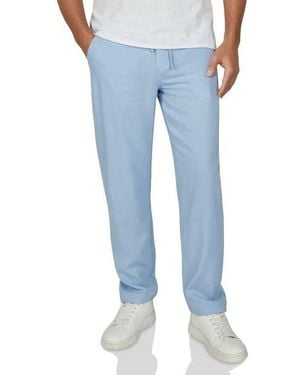 DENIMFY Leinenhose Herren Lang Sommer Elastischer Bund Regular Fit Dfdylan - Blau