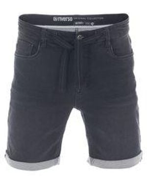 Riverso Jeans Shorts Herren Stretch Kurz Kordelzug Regular Fit Rivpaul - Blau
