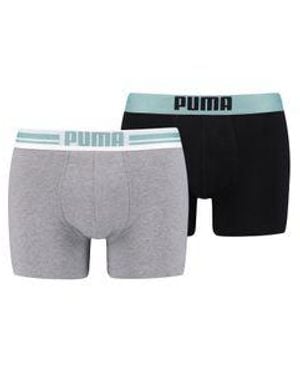 PUMA Herren Boxershort Placed Logo Boxer 2Er Pack - Grau
