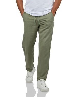 DENIMFY Leinenhose Herren Lang Sommer Elastischer Bund Regular Fit Dfdylan - Grün