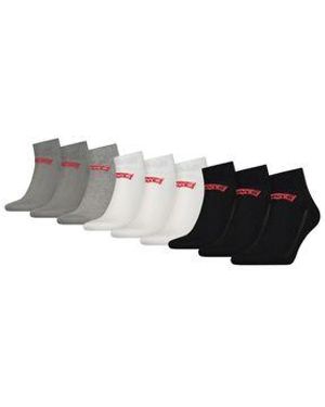 Levi's Quarter Sportsocken Mid Cut Batwing Logo Ecom 9Er Pack - Schwarz