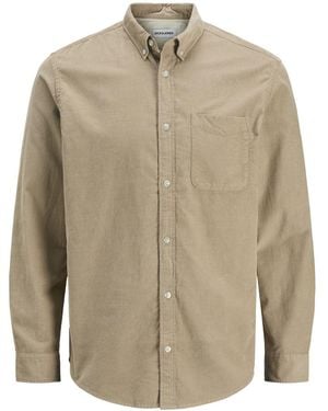 Jack & Jones Herren Freizeit Hemd Jjeclassic Cord Shirt Regular Fit - Natur