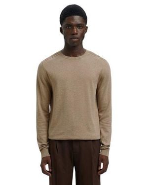 SELECTED Selected Herren Rundhals Pullover Slhberg Crew Neck B - Natur