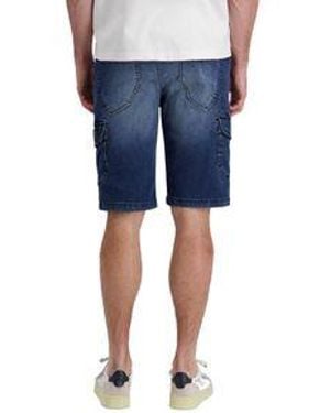 Timezone Herren Cargo Jeans Shorts Regular Rykertz Short Mid Waist Regular Fit - Blau