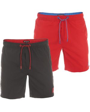 Riverso Badehose Herren Lang Badeshorts Rivdavid 2Er Pack Set - Rot