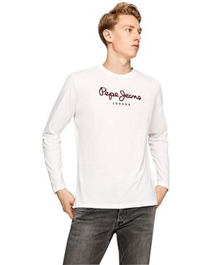 Pepe Jeans Rundhals Langarmshirt EGGO LONG N - Weiß
