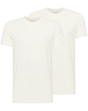 Mustang Herren T-Shirt Allen 2Er Pack - Weiß