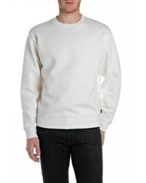 Replay Herren Sweatshirt Brushed Fleece - Grau
