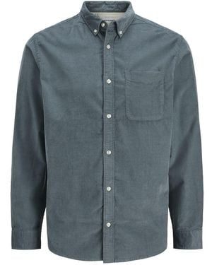 Jack & Jones Herren Freizeit Hemd Jjeclassic Cord Shirt Regular Fit - Blau