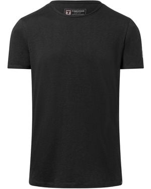 Timezone Herren T-Shirt Ripped Basic T-Shirt - Schwarz