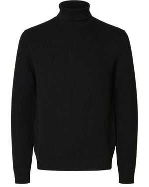 SELECTED Selected Herren Rollkragen Pullover Slhdane Ls Knit Structure Roll Neck - Schwarz
