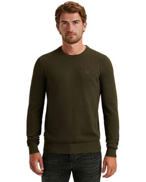 PME LEGEND Herren Rundhals Pullover R-Neck Cotton Modal - Grün