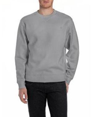 Replay Herren Sweatshirt Brushed Fleece - Grau