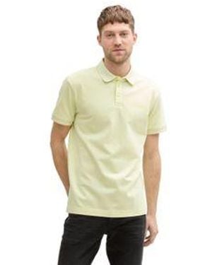 Tom Tailor Herren Poloshirt Polo With Print - Weiß