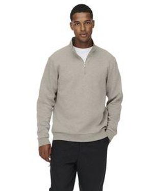 Only & Sons Herren Pullover Onsceres Half Zip Sweat - Grau