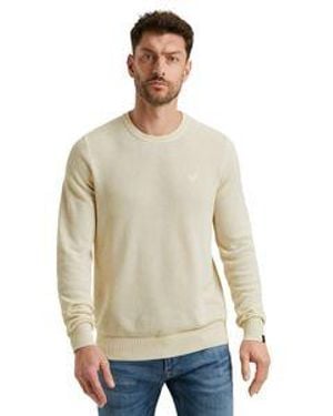 PME LEGEND Herren Rundhals Pullover R-Neck Cotton Modal - Natur