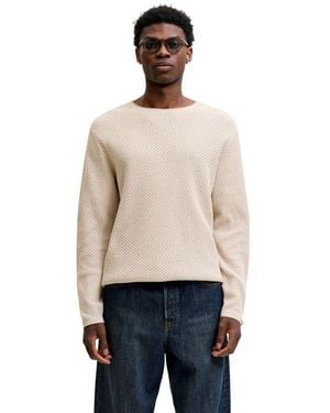 Jack & Jones Herren Rundhals Strickpullover Jprblumason Knit Crew Neck - Natur