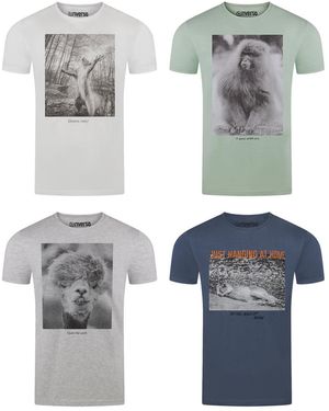 Riverso Herren Rundhals T-Shirt Rivcharly Regular Fit 4Er Pack - Grau