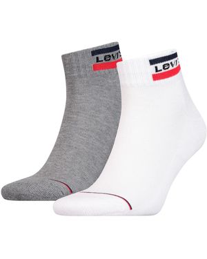 Levi's Quarter Sportsocken Mid Cut Sportswear Logo 2Er Pack - Grau
