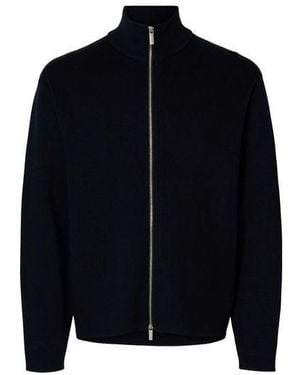 SELECTED Selected Herren Strickjacke Slhteller Fn Relaxed Zip Cardigan - Schwarz