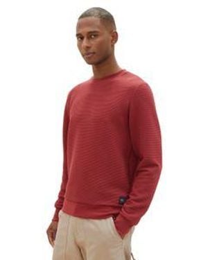 Tom Tailor Herren Sweatshirt Quilted Sweat - Rot