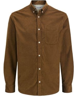 Jack & Jones Herren Freizeit Hemd Jjeclassic Cord Shirt Regular Fit - Braun