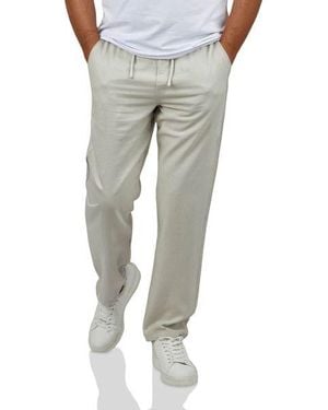 DENIMFY Leinenhose Herren Lang Sommer Elastischer Bund Regular Fit Dfdylan - Grau