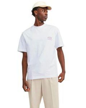 Jack & Jones Herren Rundhals T-Shirt Jorsantorini Back - Weiß