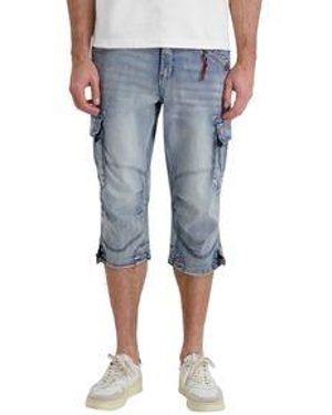 Timezone Herren 3/4 Cargo Jeans Loose Milestz Short Mid Waist Loose Fit - Blau