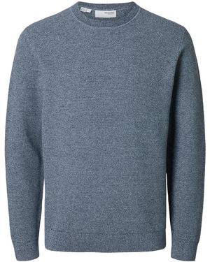 SELECTED Selected Herren Rundhals Pullover Slhross - Blau