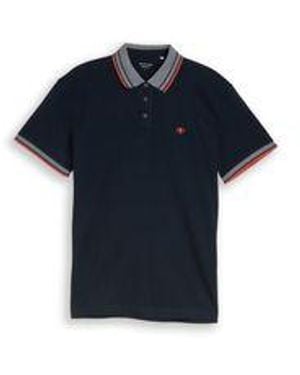 Tom Tailor Herren Poloshirt Printed - Blau