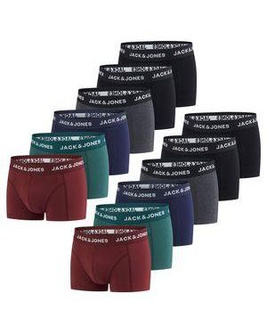 Jack & Jones Boxershorts Herren 12Er Pack Jacjeans Trunks - Blau