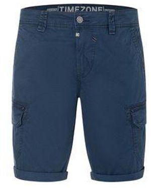 Timezone Herren Cargo Short Slim Stanleytz Short Mid Waist Slim Fit - Blau