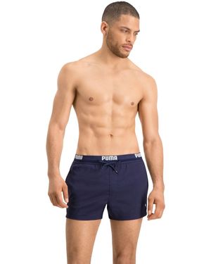 PUMA Swim Logo Short Length Swim Short - Blau