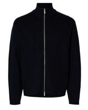 SELECTED Selected Herren Strickjacke Slhteller Fn Relaxed Zip Cardigan - Schwarz