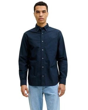Jack & Jones Herren Freizeit Hemd Jjeharvey Oxford - Blau